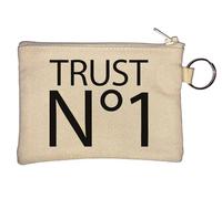 Trust No One - Portamonete con logo nero, colore: Beige