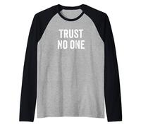 Trust No One Quote Shirt,Anti Social Introvert TShirt,Funny Maglia con Maniche Raglan