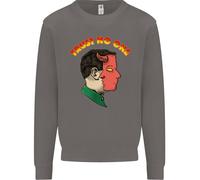 Trust No Uno Diavolo Demone 2 con Faccia Satana Uomo Felpa Maglione