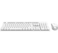 Trust Ody II Pack tastiera e mouse wireless AZERTY francese silenzioso, tasti piatti galleggianti, ricevitore USB singolo, resistente agli spruzzi, set per PC portatile Windows Mac, bianco