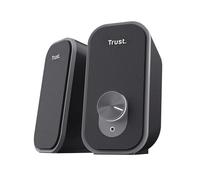Trust Orada Casse PC USB 2.0 12W (6W RMS), Jack Audio 3.5 mm, Nero | Cassa con Collegamento per Cuffie, Anteriore in Tessuto, Altoparlanti PC per Desktop Computer Portatile Mac