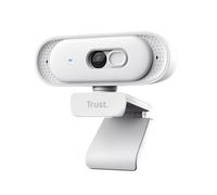 Trust Ovala 2K QHD Webcam PC con Microfono, Filtro Privacy, 75°Angolo di Visione, USB-C/USB-A, Fuoco Fisso 30 FPS, Riduzione del Rumore, Videocamera per PC Mac Windows Desktop Skype Zoom Teams, Bianco