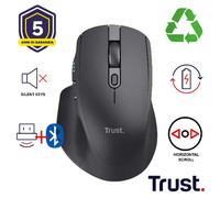 Trust Ozaa+ mouse Mano destra RF senza fili + Bluetooth Ottico 3200 DPI (OZAA+ MULTI-CONNECT WIRELESS - MOUSE BLK)