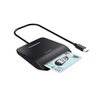 Trust Primo Lettore Smart Card USB-C DNI, Conforme con FIPS 201, FIPS TAA e ISO 7816 Classe A/B/C, Identificazione Personale, Lettore Carta Identita Elettronica, Cavo di 100 cm, Nero