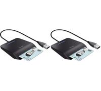 Trust Primo Lettore di Smart Card, DNI, Conforme con FIPS 201, FIPS TAA e ISO 7816 Classe A, B, C, Cavo di 100 cm, USB Plug & Play, Nero (Confezione da 2)