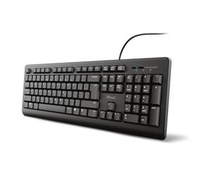 Trust Primo Tastiera Wired Silenziosa Belga AZERTY, Resistente agli Spruzzi, Cavo USB da 1,8 m, Tastiera PC, Portatile, Computer, Windows, Mac OS - Nero