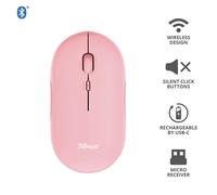 Trust Puck mouse Ambidestro RF senza fili + Bluetooth Ottico 1600 DPI