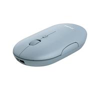 Trust Puck Mouse Wireless Ricaricabile, Bluetooth o 2.4 GHz con Mini Ricevitore USB, Silenzioso, Pulsante DPI, Mouse Bluetooth Ergonomico Senza Fili per PC, Macbook, Mac, Computer, iPad - Blu
