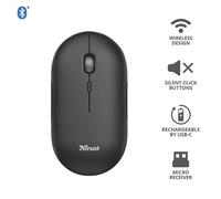 Trust Puck mouse Ambidestro Wireless a RF + Bluetooth Ottico 1600 DPI Trust
