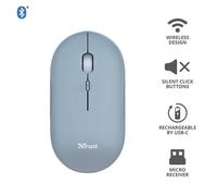 Trust Puck mouse Ambidestro RF senza fili + Bluetooth 1600 DPI
