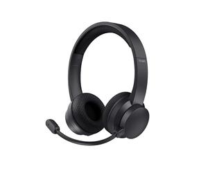 Trust Roha II Cuffie Wireless Bluetooth con Microfono ENC Antirumore, 85% di Plastica Riciclata, On Ear Auricolari Bluetooth Ricaricabile per Lavoro Casa e Ufficio Teams Zoom, Nero