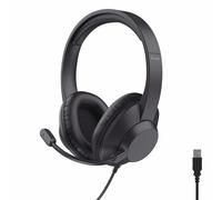 Trust Roha II Max USB Cuffie con Microfono Leggere Over-Ear, Auricolari con Filo 1,80 m, 85% Plastica Riciclata, Headphones Cablato per PC Portatile Computer Laptop Mac Ufficio Teams Zoom, Nero