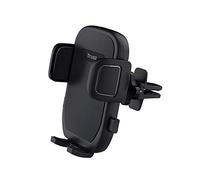 Trust Runo Supporto Auto Smartphone, Supporto per Presa d'Aria per Telefono, Base Salda, Pulsante di Sgancio Rapido, Morsetto Posteriore Gommato, iPhone, Samsung e Altri 55-100 mm - Nero