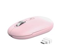 Trust Seron Mouse Wireless con Rotellina Ultra Rapida e Scorrimento Orizzontale, Bluetooth + 2.4GHz, 65% Plastica Riciclata, Pulsanti Silenziosi, Mouse Bluetooth Multi-Dispositivo per PC Mac, Rosa