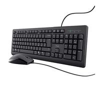 Trust Taro Set Tastiera e Mouse Cablati USB Layout Italiano QWERTY, Nero | Cavo di 1.8 Metri, Resistente ai Liquidi, per PC Laptop Notebook Mac Windows