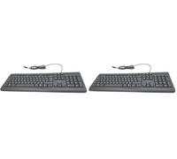 Trust Taro - Tastiera cablata AZERTY francese, resistente agli spruzzi, silenziosa, cavo USB da 1,8 m, tasti piatti, tastiera PC, portatile, computer, Windows, Mac OS - nero (Confezione da 2)