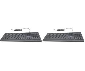 Trust Taro - Tastiera cablata AZERTY francese, resistente agli spruzzi, silenziosa, cavo USB da 1,8 m, tasti piatti, tastiera PC, portatile, computer, Windows, Mac OS - nero (Confezione da 2)