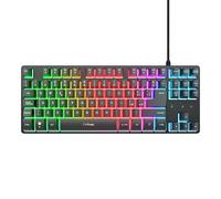GXTrust 833 Thado Tastiera Gaming TKL Italiano QWERTY, Design Compatto più Piccolo del 20%, Cavo USB 1,8 m, Anti-Ghosting, LED Keyboard USB a Membrana per PC Laptop, Nero