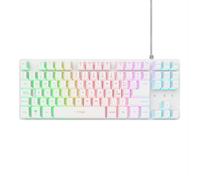 GXTrust 833W Thado Tastiera Gaming TKL Italiano QWERTY, Design Compatto più Piccolo del 20%, Cavo USB 1,8 m, Anti-Ghosting, LED Keyboard USB a Membrana per PC Laptop, Bianco