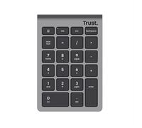 Trust Xalas Tastierino Numerico Wireless per Laptop e PC Desktop, Mini Tastiera 22 Tasti, Micro Ricevitore USB 2,4 GHz, Numpad Portatile Calcolo per Finanziaria Notebook Computer, Argento