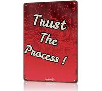 Trust The Process Quote Metal Wall-Art for Garage or Studio Decor 8 X 12 in