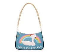 Trust The Process Swan - Borsa a tracolla da donna con catena alla moda, per lavoro