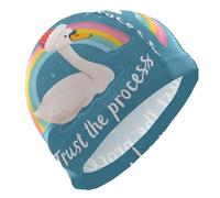 Trust The Process Swan cuffie da nuoto da donna per capelli corti impermeabili per il nuoto Protezione dei capelli e riduzione della resistenza gorros para nadar en piscina mujer