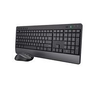 Trust Trezo Tastiera e Mouse Wireless Italiano QWERTY Silenzioso 2.4 GHz | Combo Ergonomico, Durata Batteria 48 Mesi, Ricevitore USB, Resistenza ai Liquidi, PC Laptop