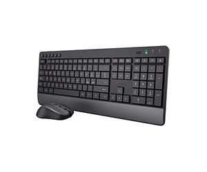 Trust Trezo Tastiera e Mouse Wireless Italiano QWERTY Silenzioso 2.4 GHz | Combo Ergonomico, Durata Batteria 48 Mesi, Ricevitore USB, Resistenza ai Liquidi, PC Laptop