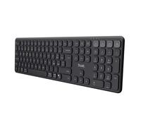 Trust Vaiya Tastiera Wireless Bluetooth + 2.4 GHz Layout Italiano QWERTY, Tastiera Senza Filo con Tastierino Numerico, Batteria Ricaricabile, 55% Plastica Riciclata, Windows iOS macOS Android, Nero