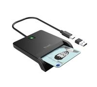 Trust Velora Lettore Smart Card eID/DNIe 4.0 / eDowod/CIE | USB-C & USB-A, conforme a ISO 7816 B / C, piedini in gomma antiscivolo, cavo di 100 cm, Windows / Mac