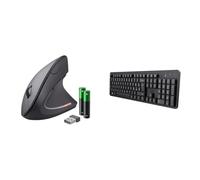 Trust Verto Mouse Verticale Wireless, Ergonomico senza Filo, 800/1200/1600 DPI &