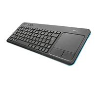 Trust Veza Tastiera Multimediale Wireless con Touchpad Integrato, Nero