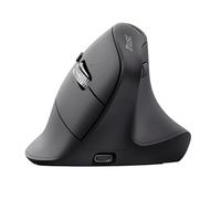 Trust Vyran Mouse Verticale Ergonomico, Rotellina Ultra Rapida, Scorrimento Orizzontale, Bluetooth + 2.4GHz, Pulsanti Silenziosi, 85% Plastica Riciclata, Mouse Wireless Multi-Dispositivo PC Mac, Nero