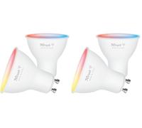 Trust WiFi GU10 Lampadina Smart Multicolore, Compatibile con Alexa e Google Nest, Faretto LED, Hub non Necessario, 2.4GHz Lampada WiFi, Luce LED Fredda e Calda, Bianca e Multicolore - 2 Pezzi