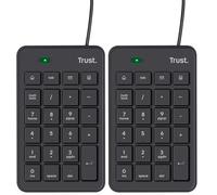 Trust Xalas Tastierino Numerico USB per Laptop e PC Desktop, Mini Tastiera Sottile con Filo, Cavo da 1,5 m, 5 Tasti in Più, Numpad Portatile Calcolo per Finanziaria Notebook Computer, Nero
