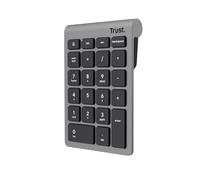 Trust Xalas Tastierino Numerico Wireless per Laptop e PC Desktop, Argento | Mini Tastiera 22 Tasti, Micro Ricevitore USB 2,4 GHz, Numpad Portatile Calcolo per Finanziaria Notebook Computer