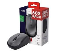 Trust Yvi+ 60 Pack - 60x Mouse Wireless Silenzioso con Design Sostenibile, per Mano Sinistra e Destra, Microricevitore USB, Mouse Senza Fili Compatto per PC, Computer, Laptop, Mac - Nero