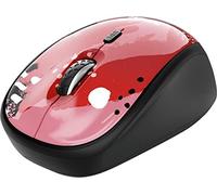 Trust Yvi Mouse Wireless, 2.4GHz, Micro Ricevitore USB, Ambidestro, 800/1600 DPI per PC, Laptop, Macbook - Rosso