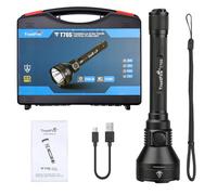 TrustFire T70S Torcia da caccia, 2350 lumen, estremamente luminosa, portata 1050 metri, torcia tattica, IP68, impermeabile, 5 modalità di luce per campeggio, escursionismo, emergenze (nero)