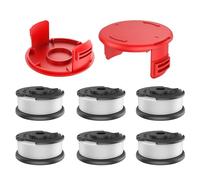 TRUSTLIONTEK Bobina di filo, per tagliaerba a batteria Einhell GE-CT 18/28 Li e GE-CT 18/28 Li TC, per bobina di filo di ricambio Einhell TLE-03, copertura bobina TLE-03-1 (6 bobine di filo + 2