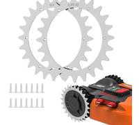 TRUSTLIONTEK Falciatrice robot tosaerba in acciaio zincato punte per miglioramento della trazione, compatibile con robot tosaerba Worx Landroid L, dimensioni ruota 225 mm