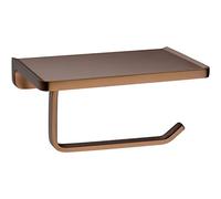 TRUSTMI Toilet Paper Holder with Phone Shelf, Bronze Bathroom Accessories Tissue Roll Dispenser Storage Wall Mounted, Brushed Rose Gold