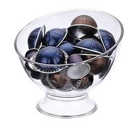 Trusttread Porta cialde di caffè in plastica trasparente, organizer multiuso per capsule di espresso, creme e snack, ciotola rotonda da appoggio per cucina, bar e ufficio (design compatto)