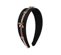 TRUSTTWO Fasce for capelli ape adatte for le donne Fascia for capelli in cristallo con strass barocco Fascia for capelli larga perla simulata Gioielli for copricapo con corona di fiori femminili The N