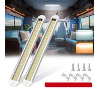 TrustWheel 2 pack led auto interni 12v, barra LED 12V, Luci led Interni per Auto Carvan Campervan Cucina con Interruttore, 6000K/3000K 1800LM Ultra-Bright