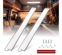 TrustWheel Barra luminosa a LED per interni, 228 LED, 12V, 10W, 1500 lm, 6000 K, CC 12 Volt, con interruttore on/off, luci LED da 12V per furgoni, rimorchi chiusi, camion, camion, camper, barca-2pezzi