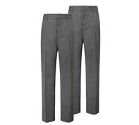 Trutex Basics - Confezione da 2 pantaloni da scuola grigi per ragazzi (3-12 anni), gamba sottile, pantaloni per la scuola ragazzi, pantaloni da scuola eleganti e resistenti, per uniforme scolastica