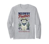 Truth or Consequences, NM USA, divertente disegno a forma di gatto Meowdy Pawtner Maglia a Manica