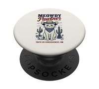 Truth or Consequences, NM USA, divertente disegno a forma di gatto Meowdy Pawtner PopSockets PopGrip Adesivo